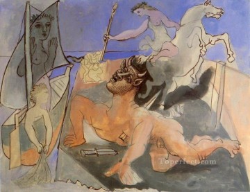 抽象的かつ装飾的 Painting - ミノタウロスの憂鬱 作曲 1936 キュビスト